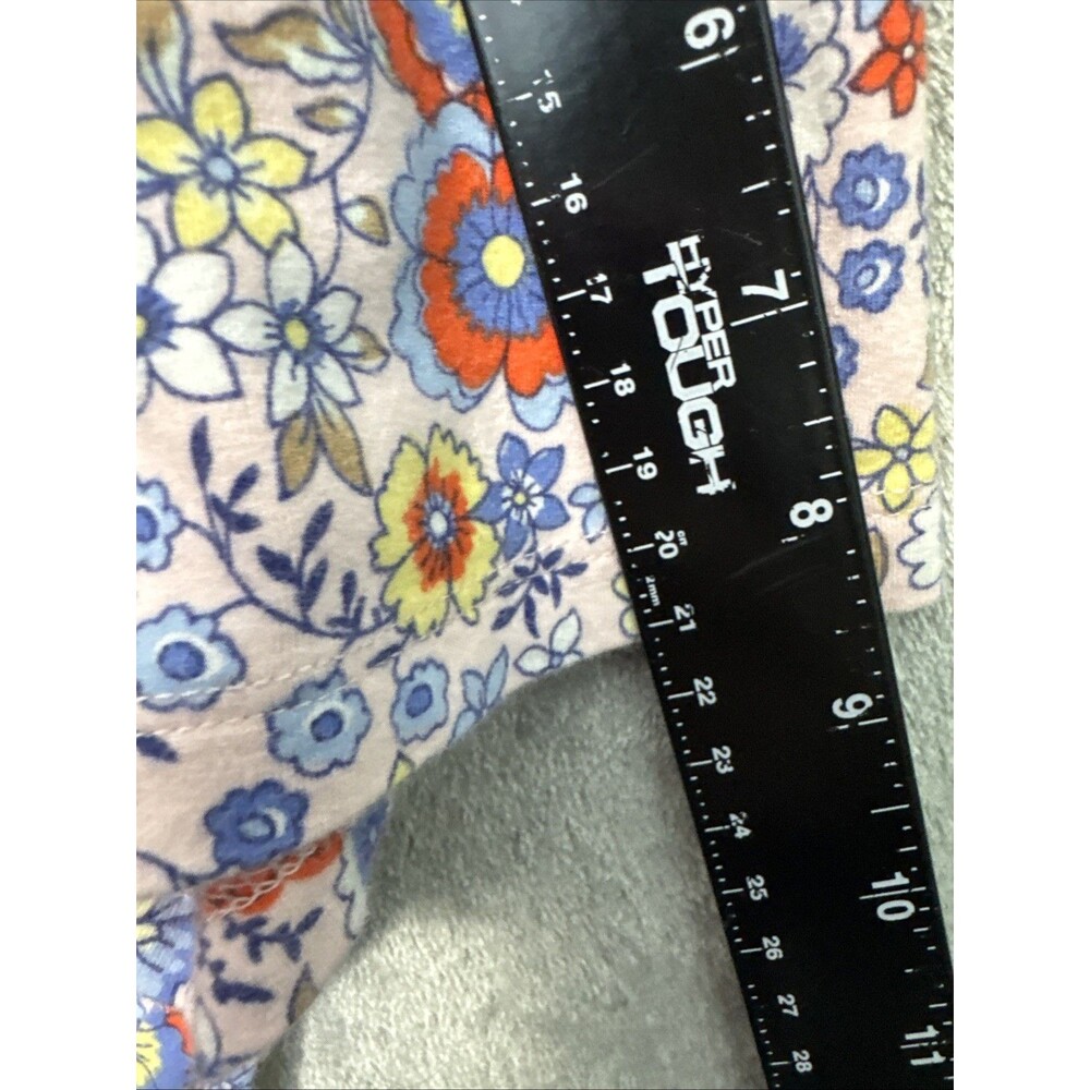 Talbots tee top xl cotton spandex blue red floral short sleeve - Picture 6 of 8